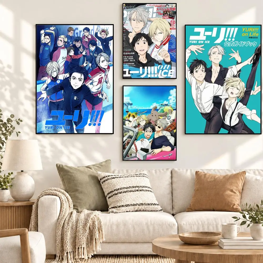 Yuri on Ice Figure Skating Sports Romance Anime Series Poster Decorative art prints for the home, holiday gifts, unframed
