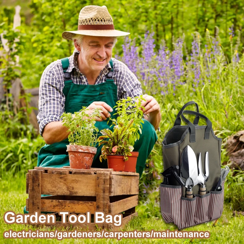 

Garden Tool Storage Bag Portable Large Capacity Oxford Cloth Waterproof Tool Handbag Garden Organizer