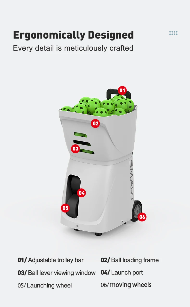 New function App control pickleball ball serving machine with remote topspin launch machine