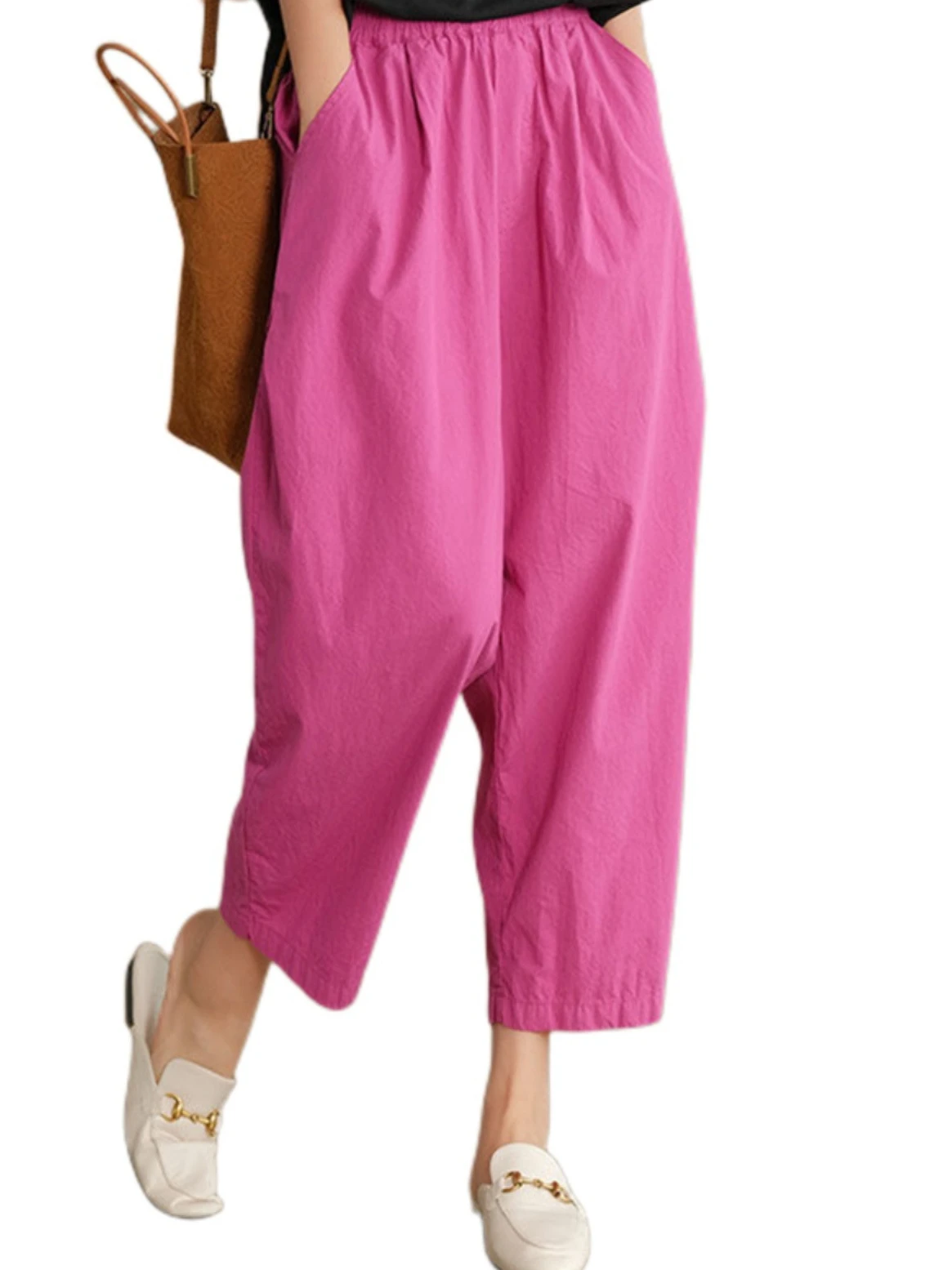 Japanse Sle Casual Broek Vrouwen Zomer Veelzijdige Losse Negen Punten Harlan Broek Wortel Broek Comfortabel Ademend Dun