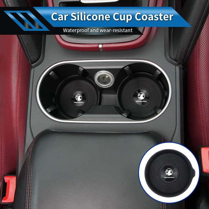 Waterproof Car Coaster Silicone Anti-slip Mat Interior Accessories For Vauxhall VXR Astra GTC Tigra Zafira Vectra Signum Meriva