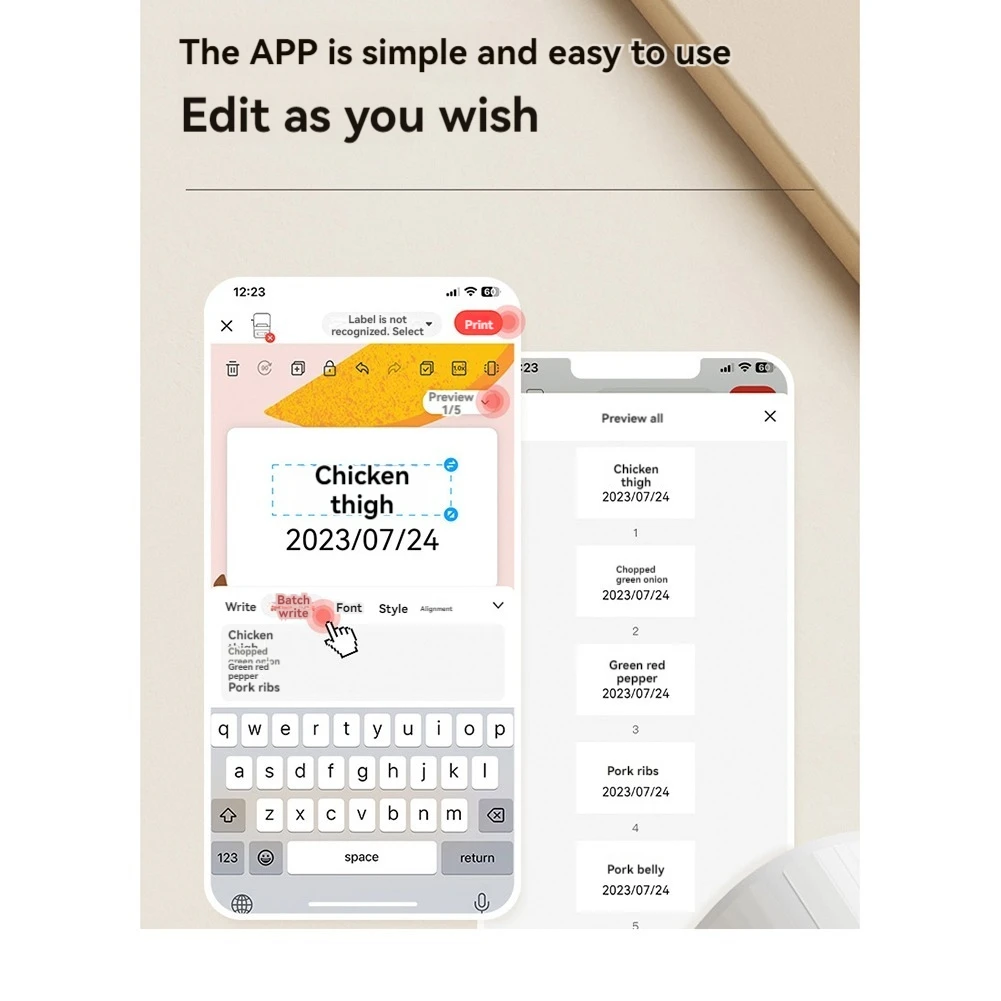 TTKK-NIIMBOT B21/B1/B203/B3S용 냉동 라벨 용지는 저온에 강합니다. Down-18 ° C 주방/냉동고 캐비닛용