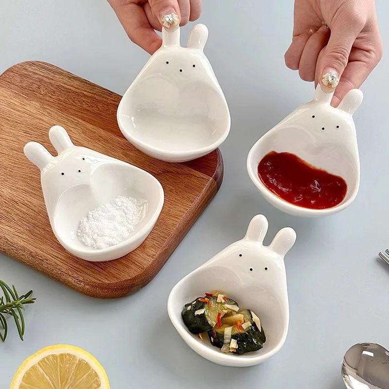 Cute Plastic Goose Rabbit Shaped Dishes Mini Cream Bowls Adorable Design Tableware For Afternoon Tea Household Food Serving Dish