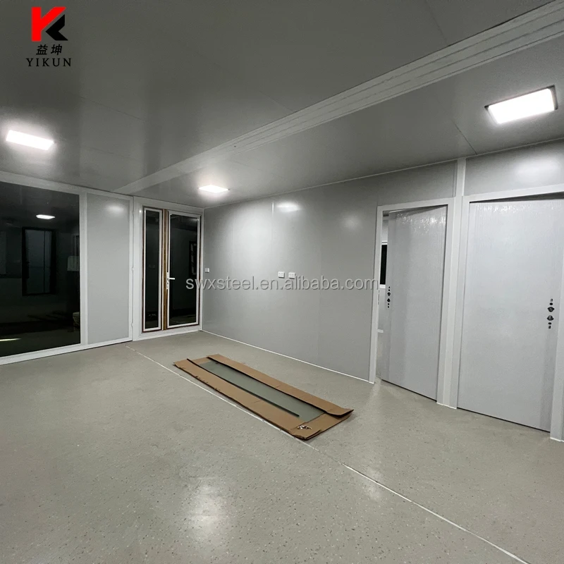 20 Foot Expandable Folding Container Home Dual Wing System Contemporary Design Transforms Spacious Office Building Bathroom