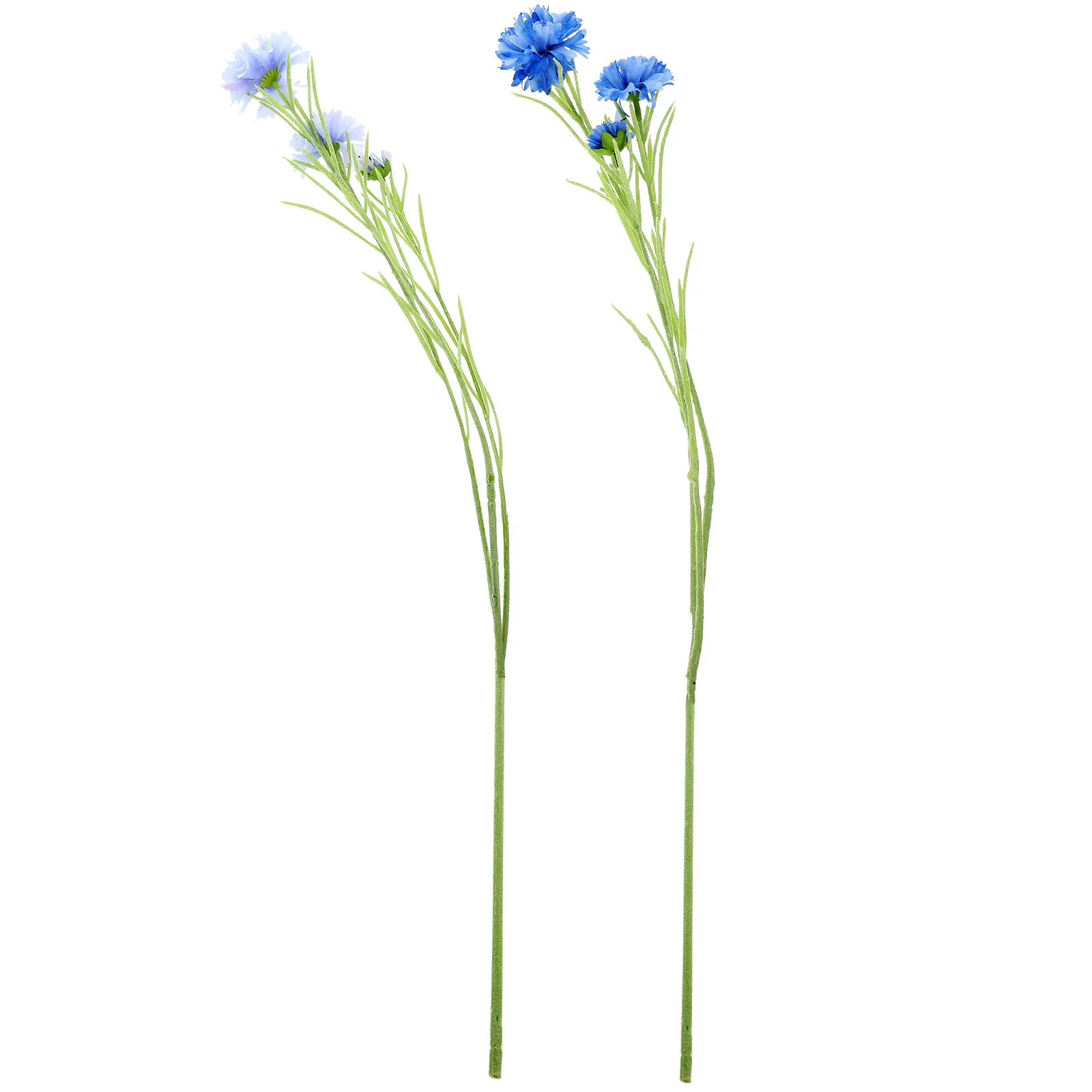 

2Pcs Artificial Cornflower Bunches Bright Color Fake 3-Head Cornflower Realistic Flower Decor for Home Wedding Party Table