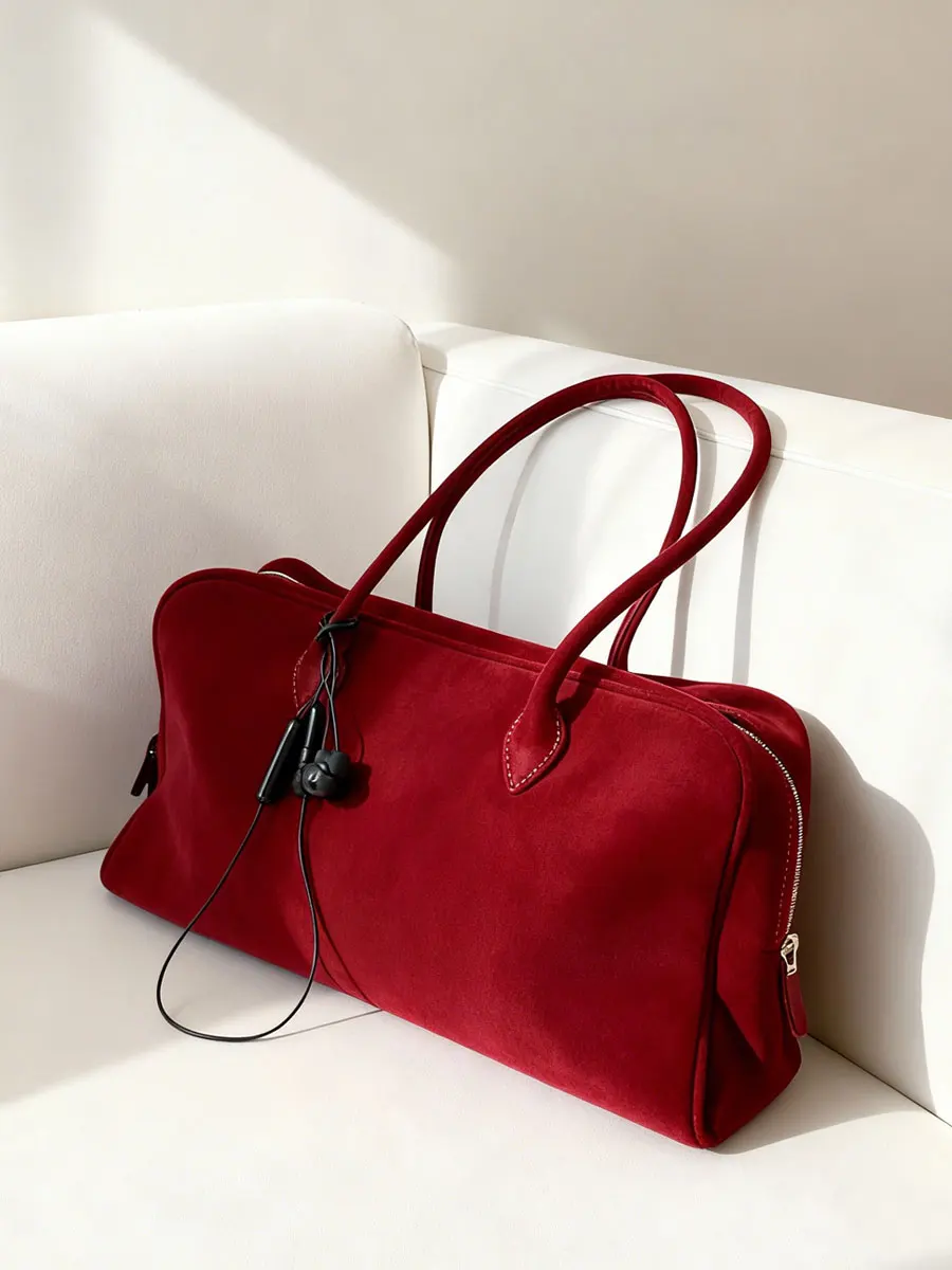 

Red Boston oulder Bag Women's New 2025 Luxury Sensation Lightweight Unique Bridal Wedding Bag Casual Simple Sle Soft Poly...