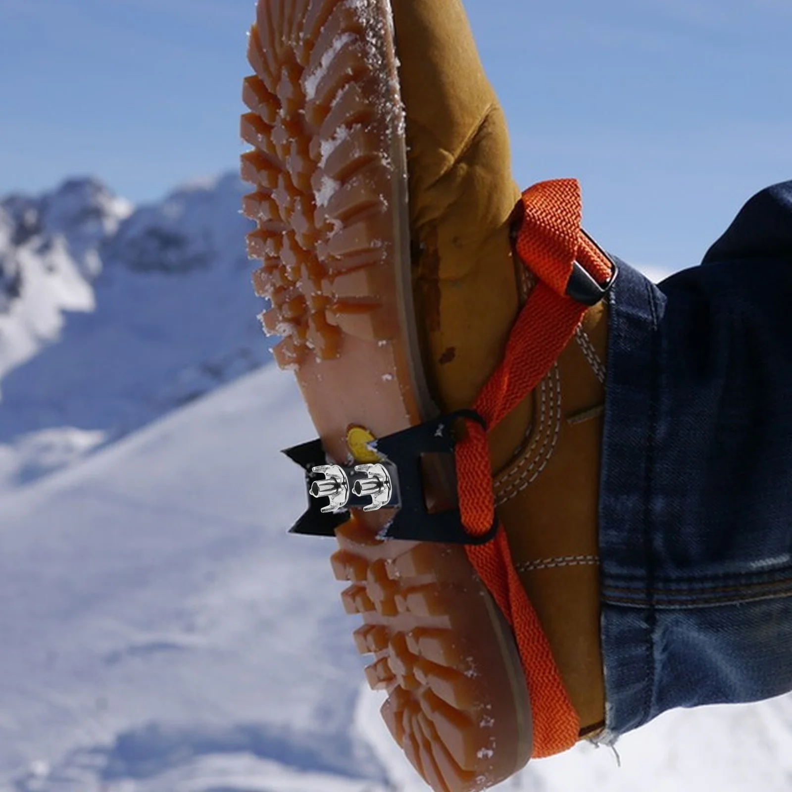 

50Pcs Anti-Slip Shoe Spikes Heavy Duty Ice Cleats for Snow Hiking Running Safety Traction Grippers for Men Women Universal Fit