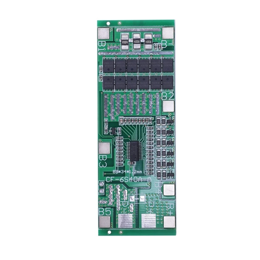 

6S 40A Lithium Battery Protection Board with Balancing for Solar Lighting Overcurrent & Short Circuit Protection