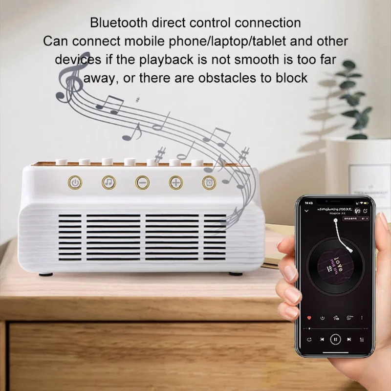 

Portable Retro Music Box Bedroom White Noise Sleep Aid Tool 8 Natural Sound Noise Reduction Bluetooth Compatible Wirelessspeaker
