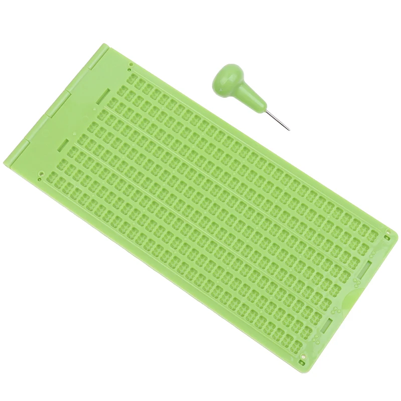 1 Set 9 Lijnen 30 Cellen Praktische School Plastic Braille Draagbare Schrijflei Met Stylus