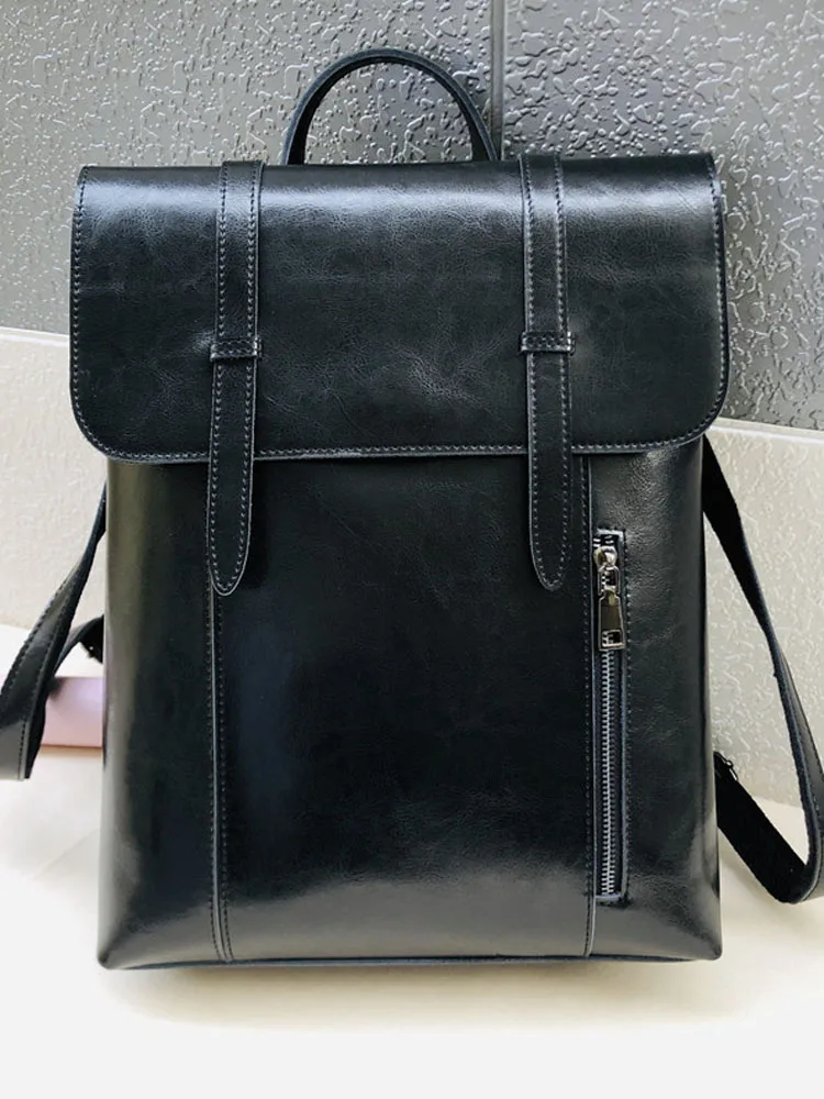 British Style Women Vintage Split Leather Backpack Unisex Laptop Bag Teenager Girls School Bags Preppy Straps Shoulder Satchel