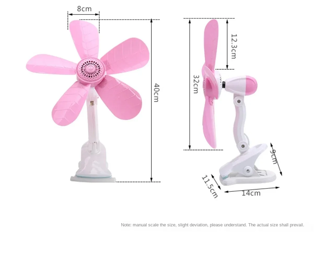13-Inch Portable Mini Ceiling Fan for Student Home Noiseless Electric Desk Fan Clip-On for Dormitory Office Desktop