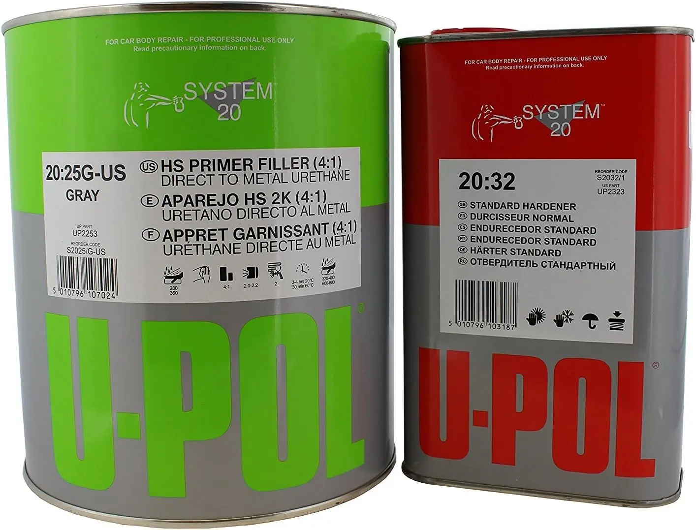 Kit de imprimación de uretano de alta construcción, U-POL, 1 galón (4,2 Voc), alto contenido sólido, con endurecedor de temperatura estándar (60 a 95 F)