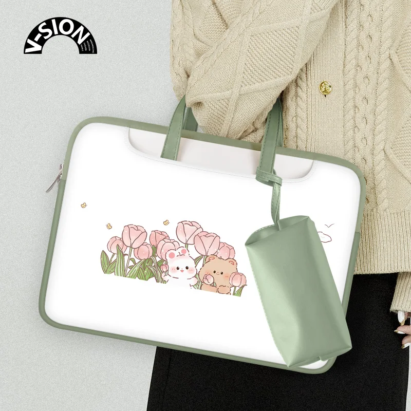 Laptop bag Sleeve Case Notebook PU Shoulder Hand Bag For 13 14 15 15.6 17 inch Macbook HP Huawei Dell Shockproof Carrying Bag
