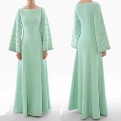 Customized Jiayigong High Quality Exquisite  Mesprit Modern Style Formal Evening O-Neck A-line Beading S Bespoke Occasion Dresse