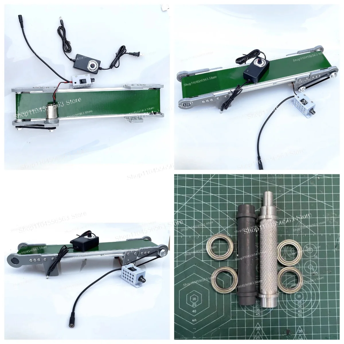 10*50 10*70 Mini PVC Desktop Conveyor Belt with Forward/Reverse, Pause & Speed Control for DIY Science Friction Model