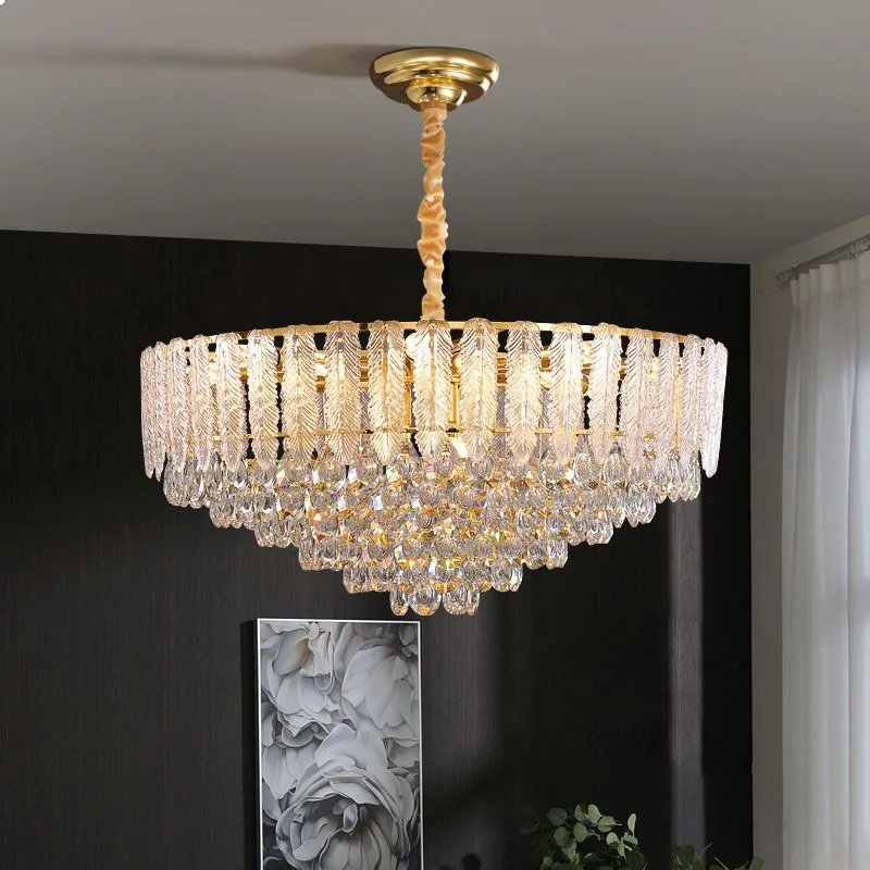 

Light Luxury Ceiling Home Decoration Living Room Bedroom Hotel LED Crystal Chandelier High-end Restaurant Lighting Fixtures