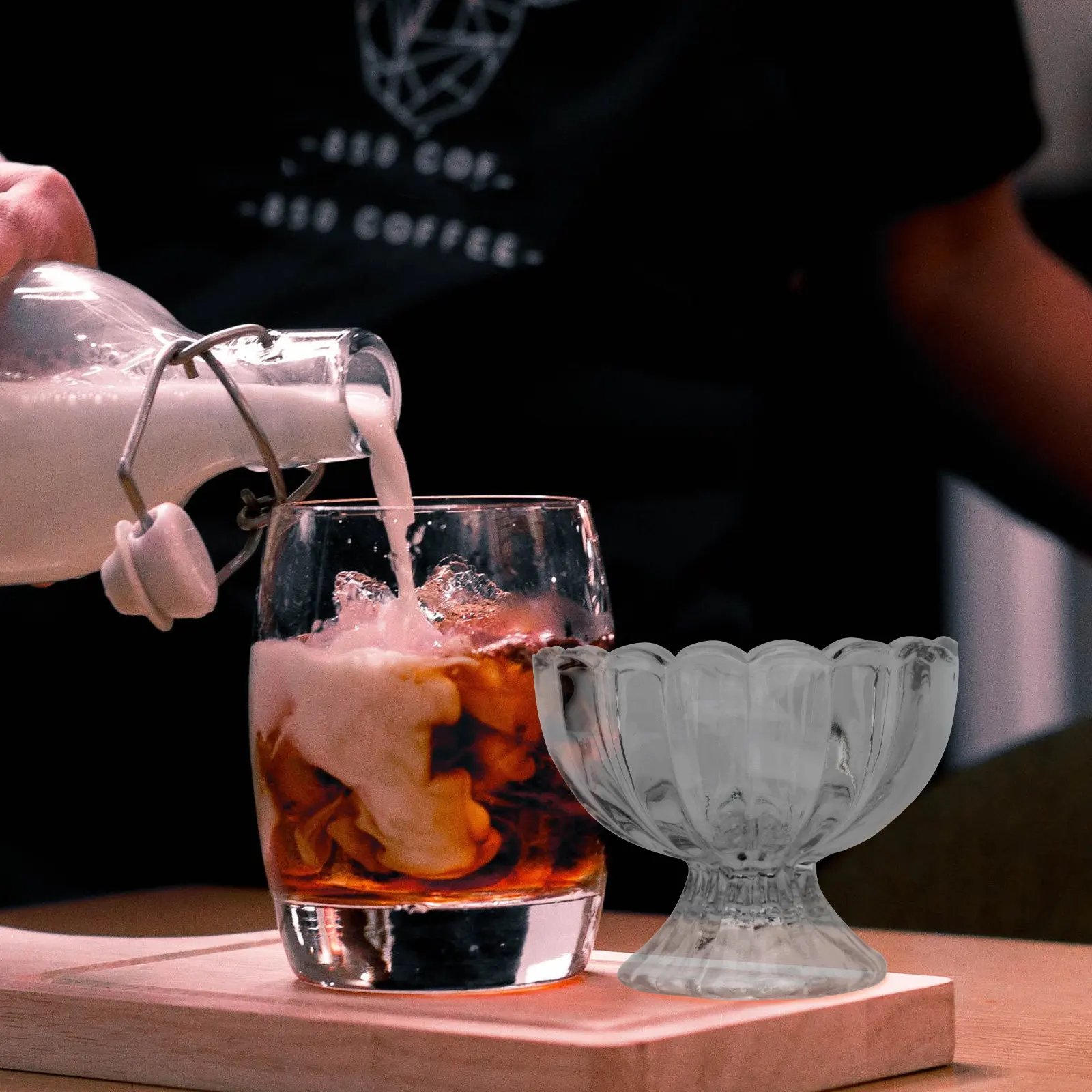 

Набор из 5 стеклянных стаканов для мороженого и пудинга с узором «Лотос», прозрачные стеклянные десертные чаши для парфе, фруктовых салатов, соков, кофе и напитков