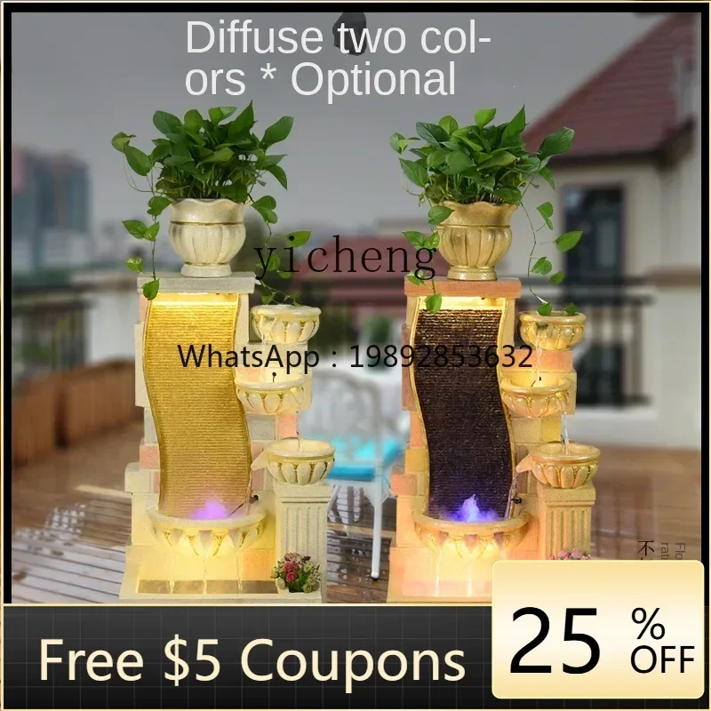 

A1 Water Fountain Living Room Fish Tank Humidifier Floor Ornaments Creative Home Decoration