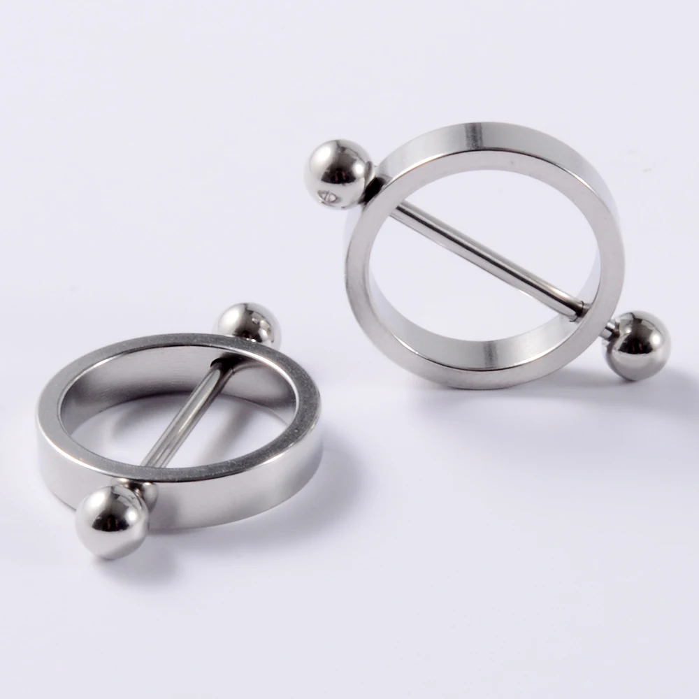 361L الجراحية الصلب مثلث الركاب الحلمة درع دائري الحلمة درع مع سبايك نهاية ثقب الحلمة درع ثقب الجسم