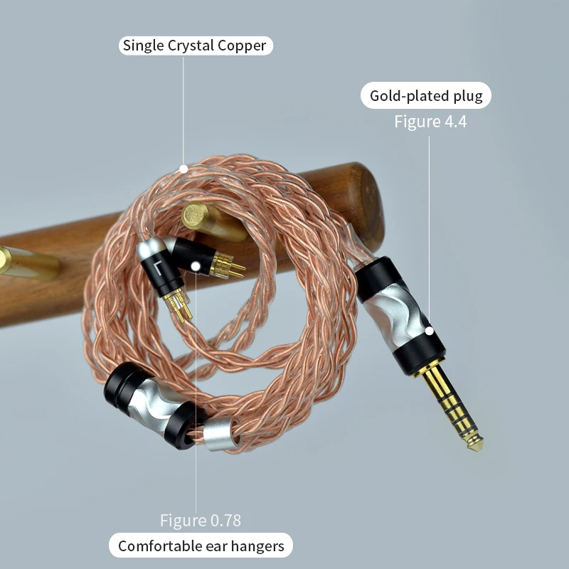 YONGSE Glacier2 واحد كريستال النحاس 4 الأساسية 2.5/3.5/4.4 التوصيل التوازن كابل MMCX 0.78 سماعة ترقية كابل shuoer S12 7HZ KZ