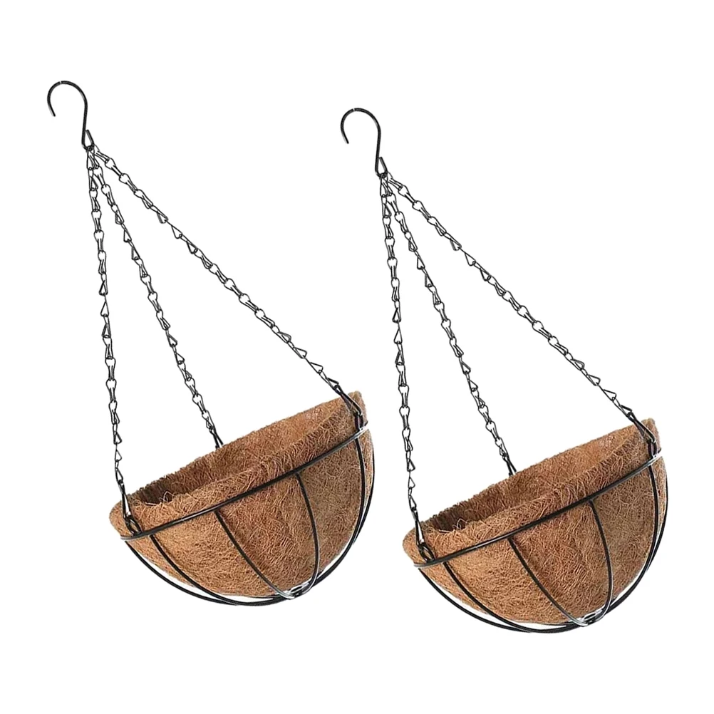 

Hanging Basket Pot Hanging Flower Baskets Planter 2 Pcs Plastic Vase Balcony Garden Wall Decor Plant Container