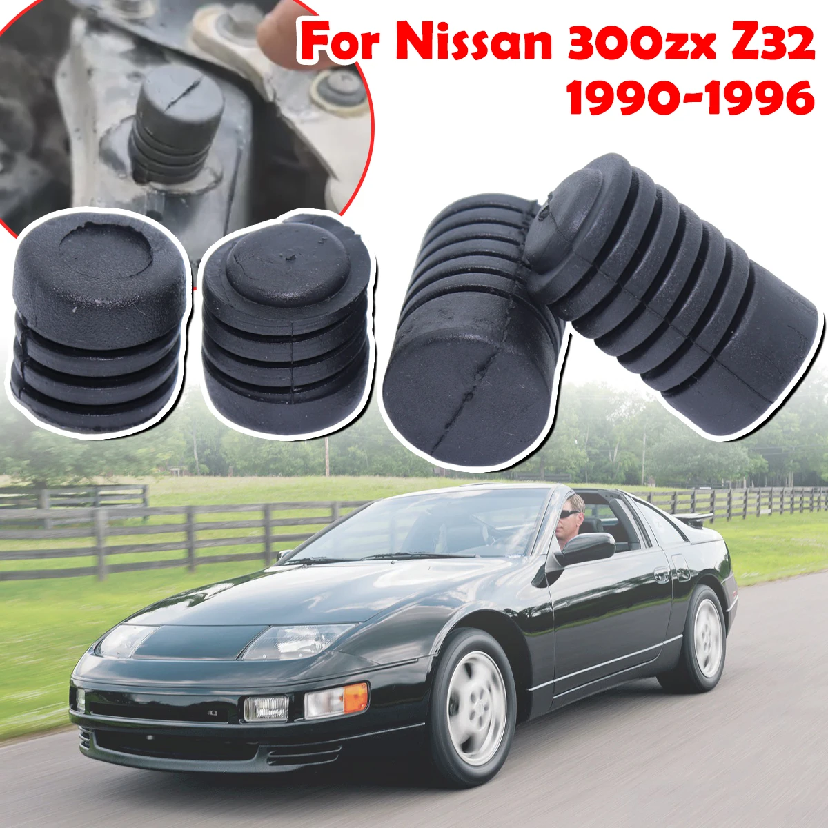 

Car Bumper Bonnet Hood Lid Rubber Stoppers Cushion Insulator Buffer Accessories For Nissan 300zx Z32 1990 1991 1992 1993 - 1996