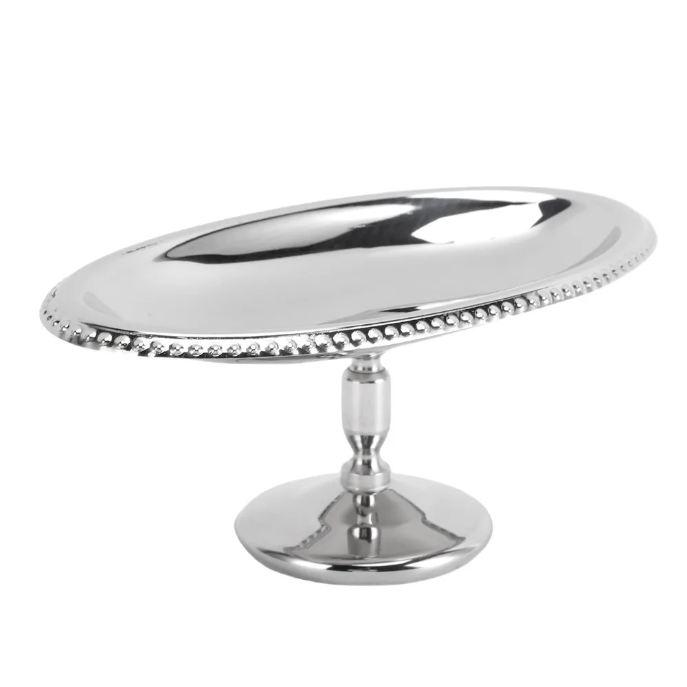 Practical Rustless Steel Dessert Bowl Tall Stem Base Solid Panna Cotta Cup Oval shape Polished Pudding Cup Table Decoration