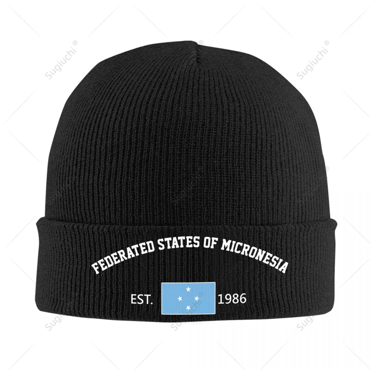 Knitted Hat Unisex Federated States Of Micronesia EST.1986 Independence Day Men Women Boys Winter Autumn Beanie Cap Warm Bonnet