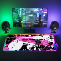 Gaming Mouse Mat LED RGB Large Mouse Pad 900x400 Abstract Expressionism Backlit Mousepad Gamer Deskmat Gaming Desk Accessories