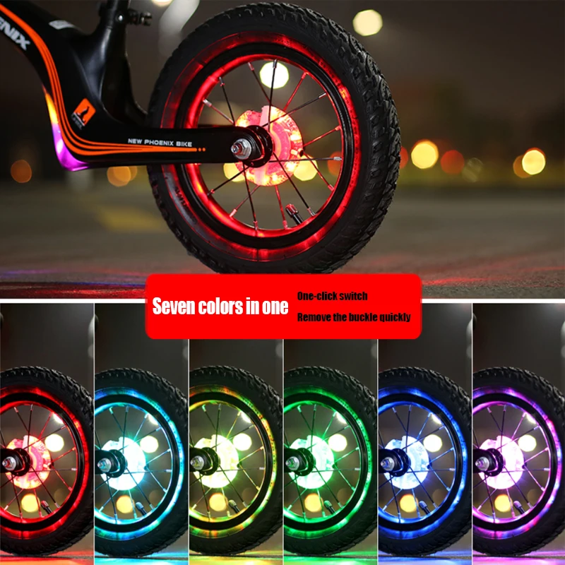 

Bike Wheel Hub Lights Colorful Warning Light Cycling USB Charging Balance Bike Flower Drum Light MTB Rode Bike Hub Lights