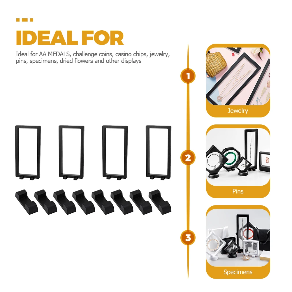 

4 set Jewelry Display Box Stand For Medals Coins Stamps With Dustproof Waterproof Protection Desktop Decor Case