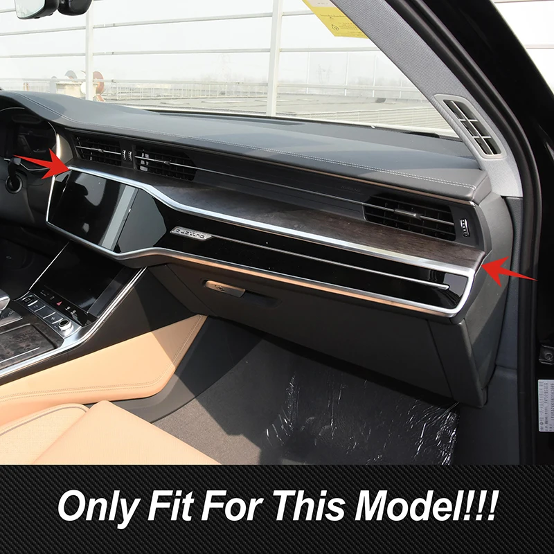 Carbon Fiber Color Center Console Dashboard Panel Decoration Cover Trim For Audi A6 C8 A7 A8 2019-2022 LHD Car Styling Interior
