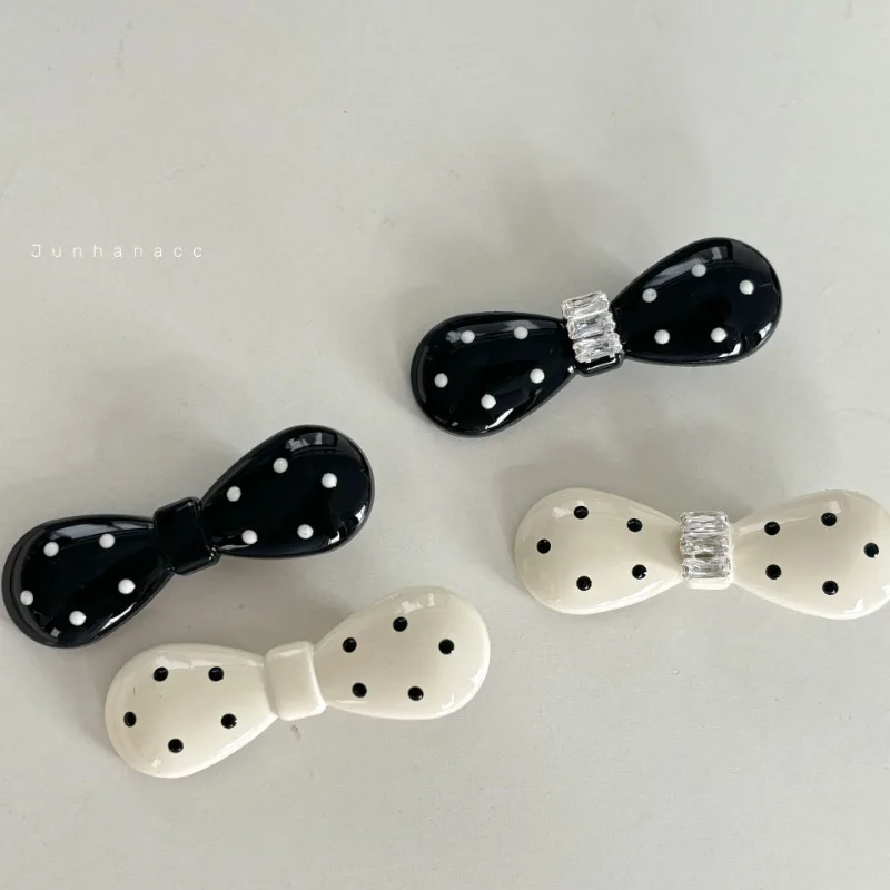 Han Shubo Dot Wind Bow Metal HairClip with High Grade Crystal Stereoscopic Bow Hair Clip Fashionable and Elegant Style Unique