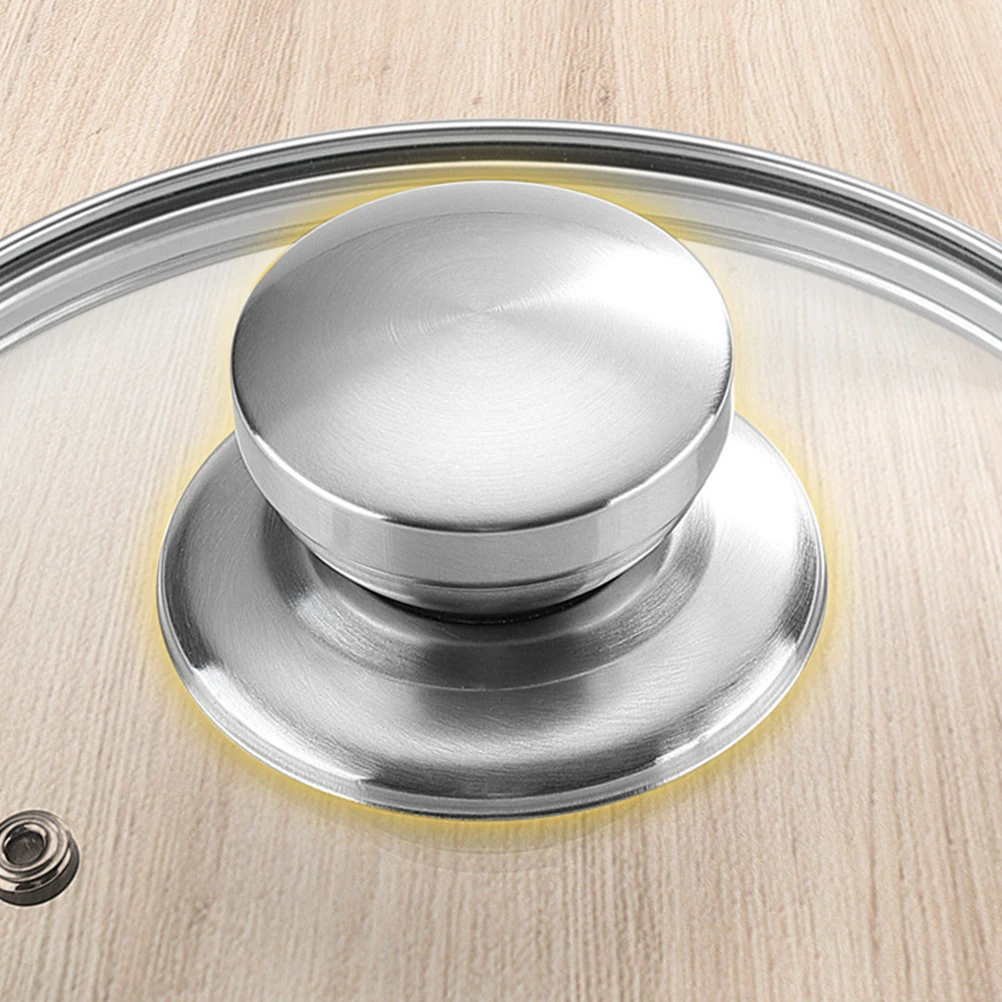 

6pcs Stainless Steel Pot Lid Knobs Universal Replacement Handles Smooth Edge No Burrs Heat Resistant Silver Cookware