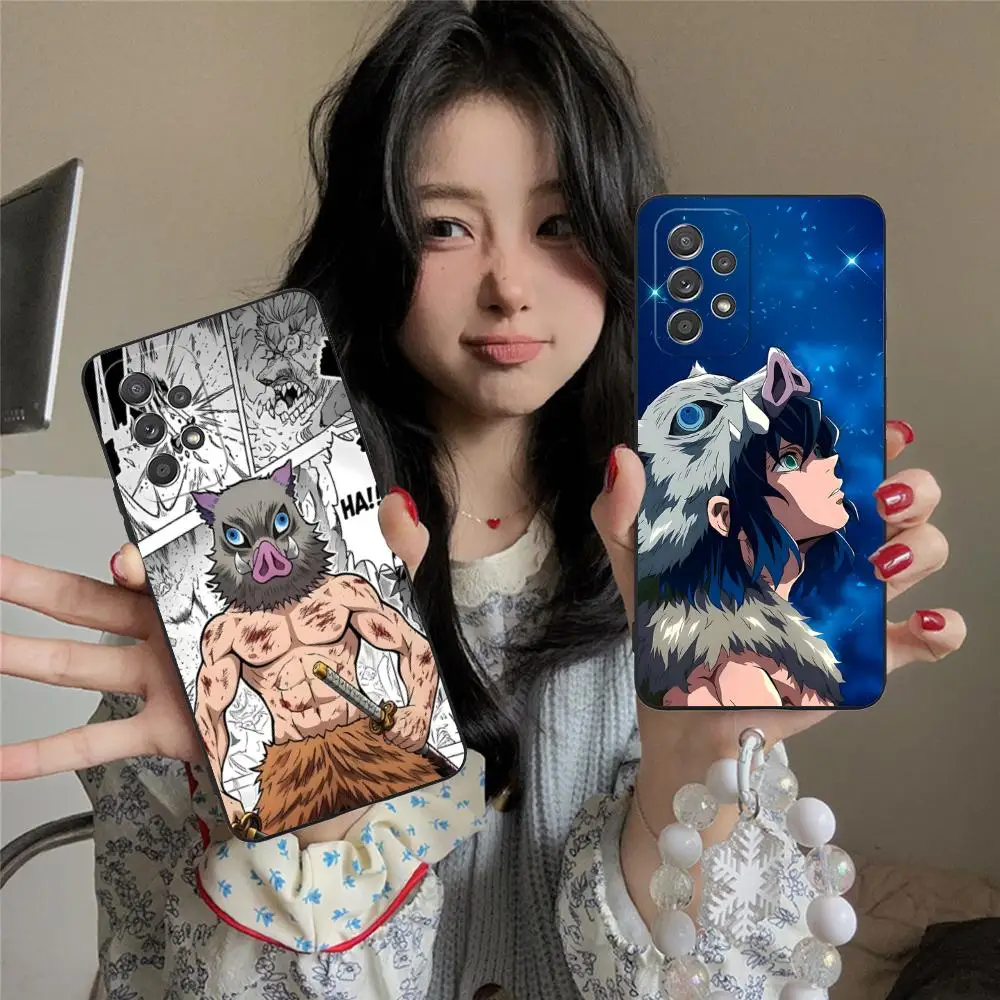 Custodia per cellulare Demon Slayer Inosuke per Samsung Galaxy M55 54 42 35 34 33 32 23 22 15 14 13 12 F55 5G Colore protettivo Bello