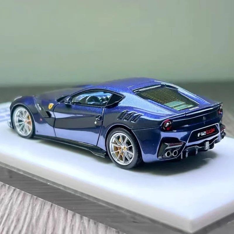 TOC Fuleme 1/64 812C véhicule à moteur en alliage bleu modèles moulés sous pression voiture jouets Collection cadeaux de noël pour garçon