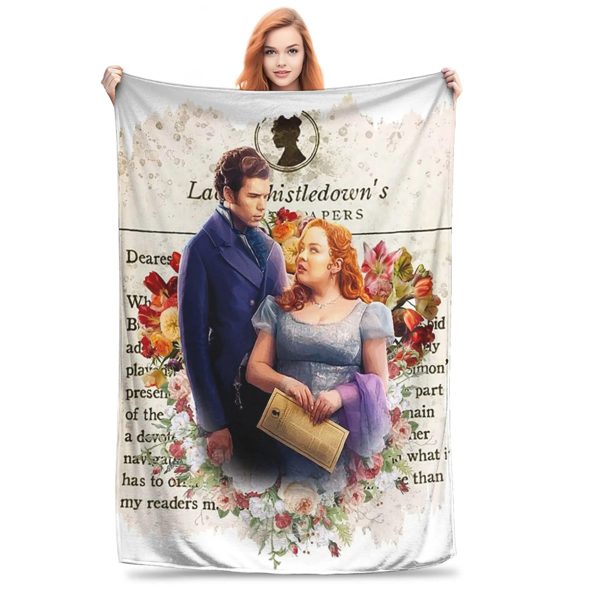 Whistledown Society Papers Netflix Blanket Soft Warm Flannel Throw Blanket Bedding for Bed Living room Picnic Travel Home Couch