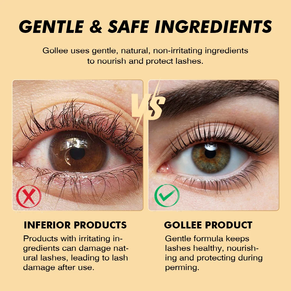 Gollee New Eyelash Curler Nature Lash Brow Lamination Kit Retention 4-6 Weeks Eyelash Lifting Perm Semi-permanent Classic Black