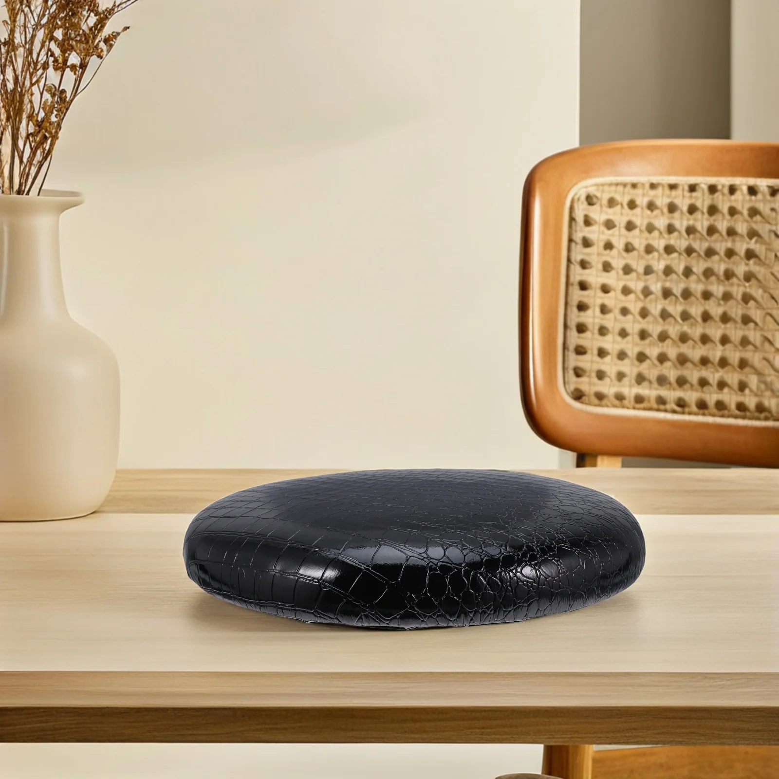 

Thickened Pu Chair Top Replacement For Bar Dining Garden Seat Cushion Round Cushion Black Stool Seating Part Wear