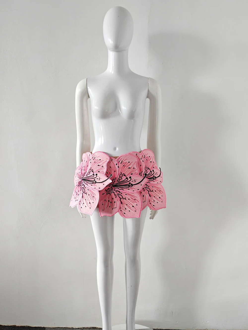 Modphy 2025 New Fashion Trend Embroidered Large Petal 3D Design Flower Short Skirt for Women Y2k Mini Skirts Clothes