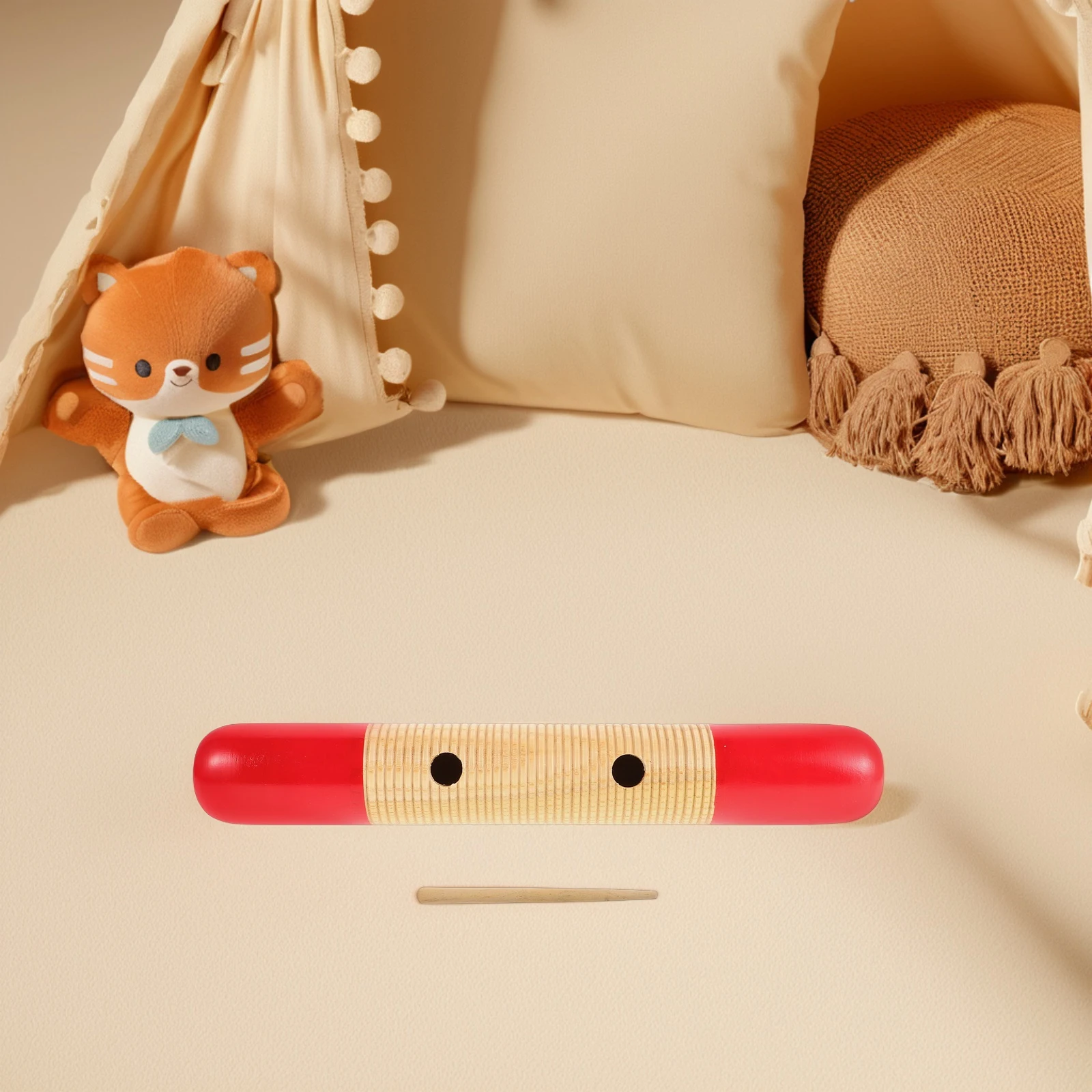 

Colorful Guiro for Children Fish Shaped Musical Instrument Wooden Style Girls