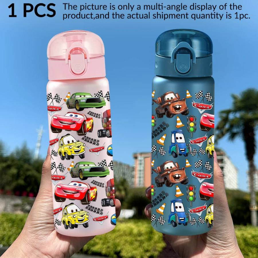 1 Stück Disney, Auto, Rennmuster 26 Unzen Kunststoff-Wasserflasche, Outdoor-Sport-Wasserbecher, Geburtstags-/Schulgeschenk