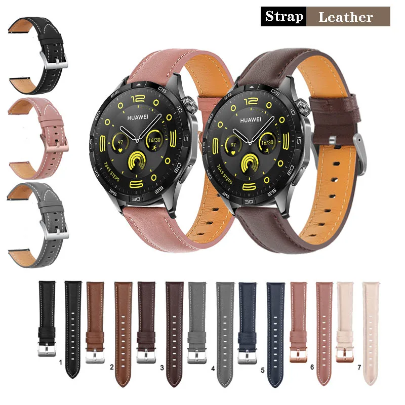 

Universal 20mm 22mm Soft Elegant Leather Strap Band For Huawei Watch GT5 GT4 GT3 SE GT2 GT-5-4-3-2-2e 42mm 46mm