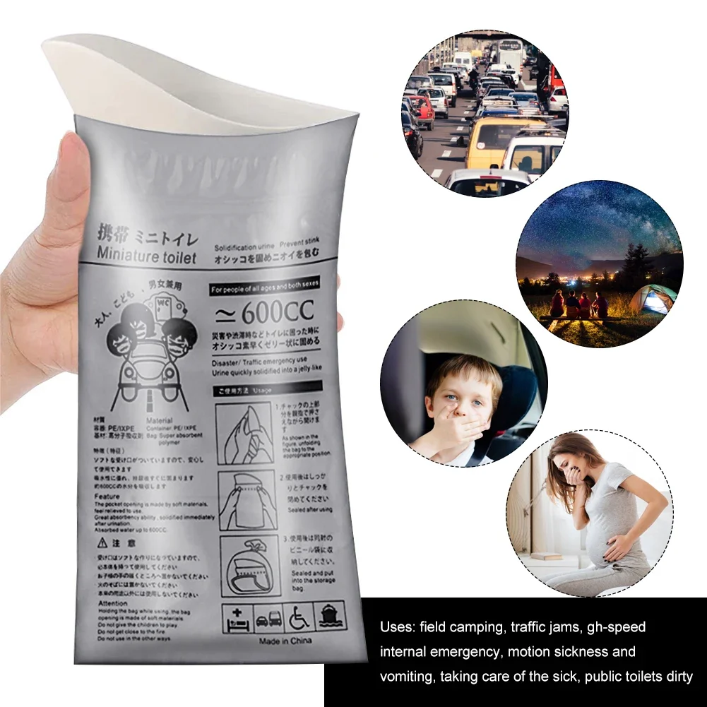 4-40Pcs Emergency Toilet Disposable Outdoor Portable Urine Bags 600ml Mini Mobile Toilet for Baby Women Men Patient Vomit Bag