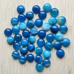 Fashion high quality Natural blue stripe onyx round cabochon beads for jewelry making 12mm wholesale 50pcs/lot  free shipping