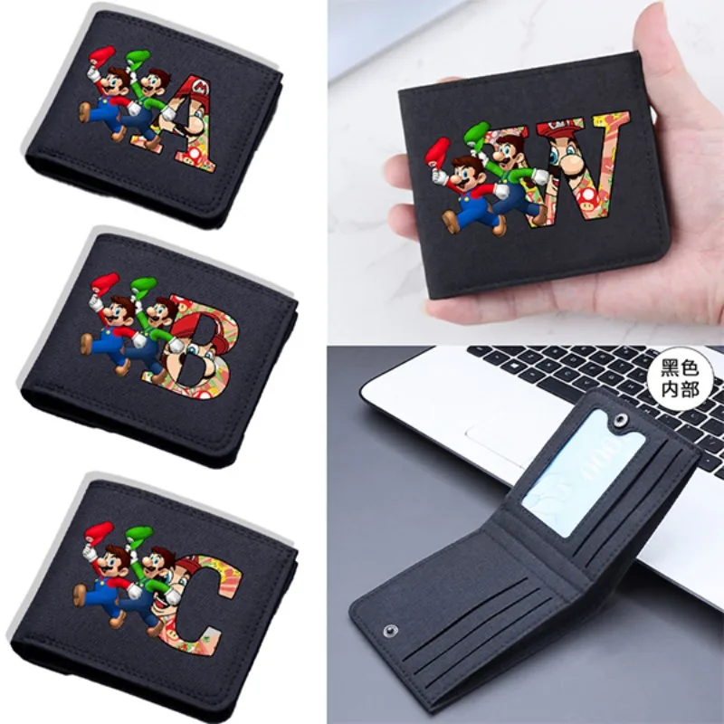 Super Mario Bro Nylon Wallet for Men Anime Games Fashion Money Bag Male High Quality Portable Hip Hop Credit Card Holder Gifts