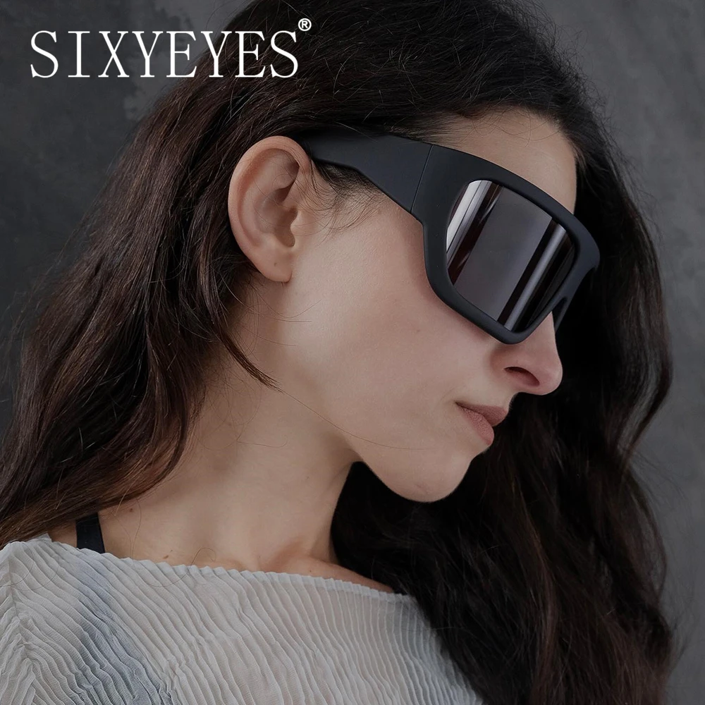 2025, übergroße Maske, Schild-Sonnenbrille, Damen und Herren, Luxusmarke, großer Rahmen, Sonnenbrille, trendiger Augenschutz, Punk-Sonnenbrille – Detail 2