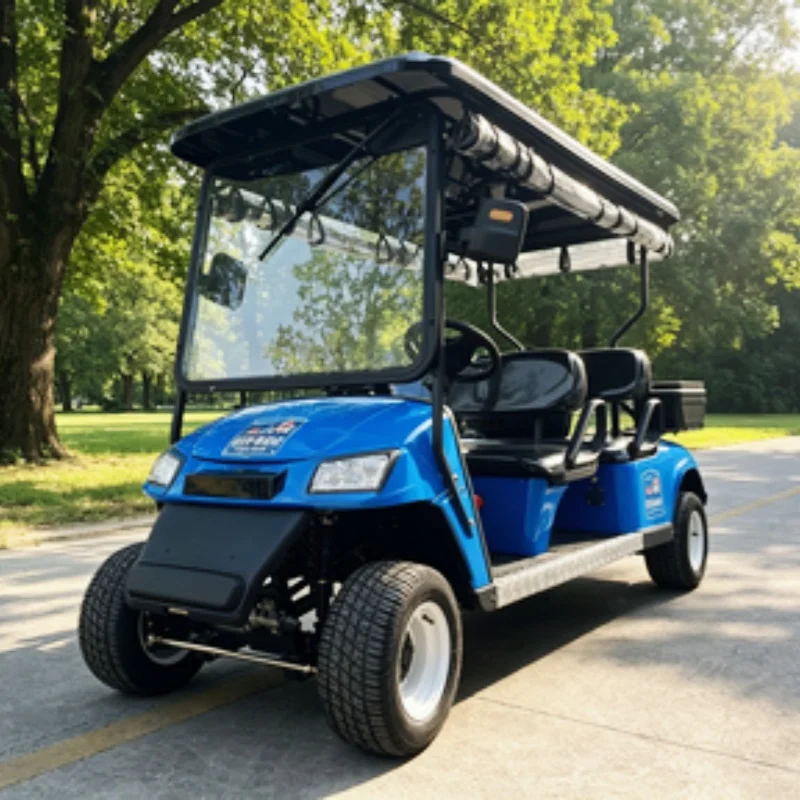 2026 New Electric Golf Cart, 2/4/6/8 Seats Best Price Golf Carts With Golf Bag Rack And Basket Sand Box Rain Cover