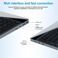 15.6" Laptop Portable Intel Core 6500Y 32GB RAM 1TB SSD Windows 11 Notebook Gamer 1080P Display Office Study Computer PC 6